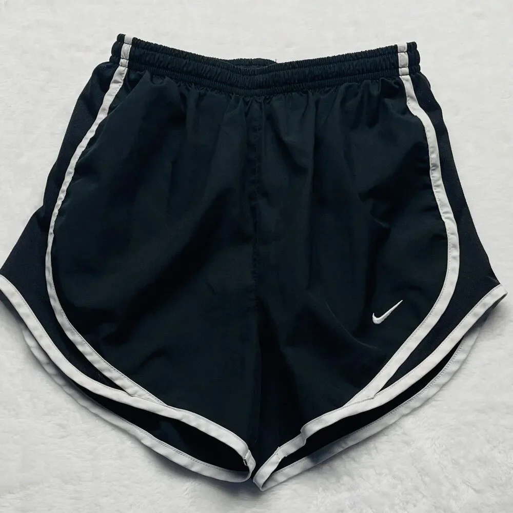 Nike Dri Fit Tempo Running Shorts Women’s Lined Black White 716453-010 XS